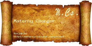 Materny Csongor névjegykártya