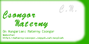 csongor materny business card